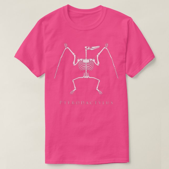Pterodactylus Skeleton Flying Dinosaur Bones Fan d T-Shirt (Design Front)
