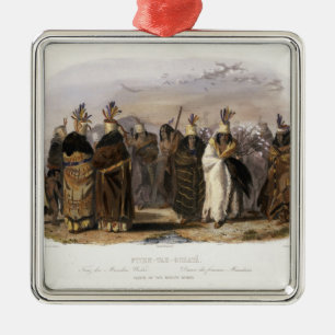 Ptihn-Tak-Ochata, Dance of the Mandan Women, plate Metal Tree Decoration