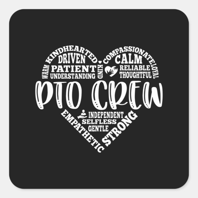 PTO crew, parent teacher organisation Square Sticker (Front)