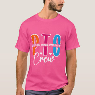 PTO Crew School Volunteer Teacher Student Spread P T-Shirt
