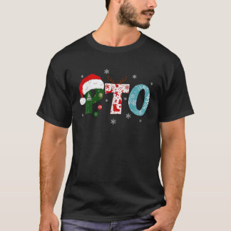 PTO Santa Hat Reindeer Parent Teacher Organisation T-Shirt