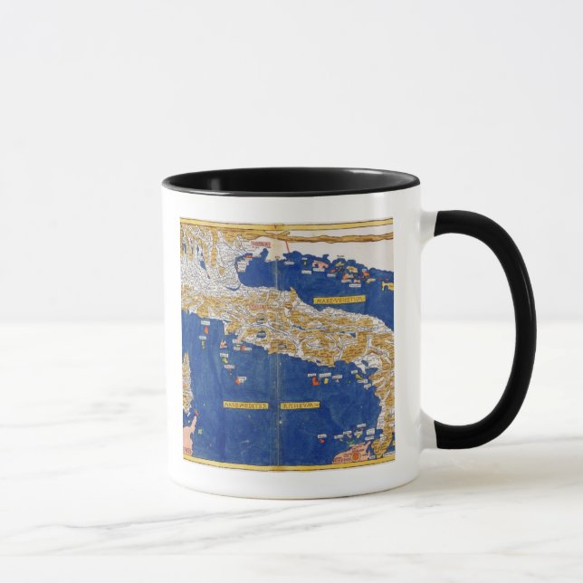 Ptolemaic Map of Italy, 1482 (coloured litho) Mug (Right)