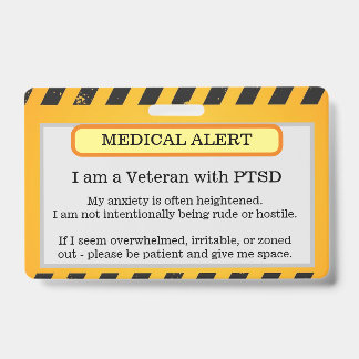 PTSD Alert Badge ID Badge