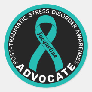 PTSD Awareness Advocate Black Round Sticker