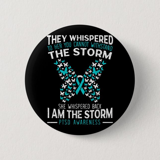 Ptsd Awareness Butterfly Posttraumatic Stress Diso 6 Cm Round Badge (Front)