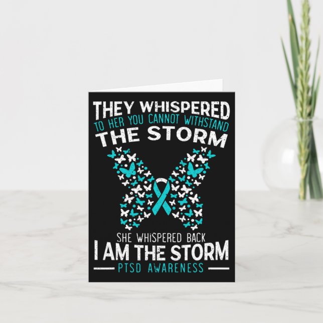 Ptsd Awareness Butterfly Posttraumatic Stress Diso Card (Front)