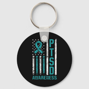 Ptsd Awareness Flag Post Traumatic Stress Disorder Key Ring