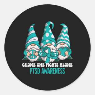 Ptsd Awareness Gifts Uni-adults Black Cartoon Smal Classic Round Sticker