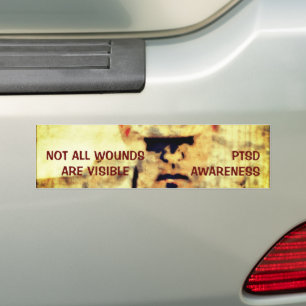 PTSD AWARENESS NOT ALL WOUNDS ARE VISIBLE BUMPER STICKER