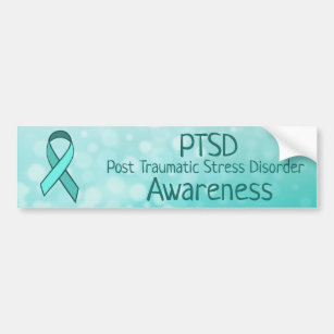 PTSD Awareness TealRibbon Bumper Sticker