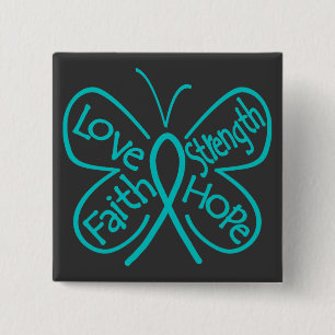 PTSD Butterfly Inspiring Words 15 Cm Square Badge