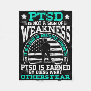 Ptsd Mental Health Awareness Veteran Trauma Surviv Fleece Blanket