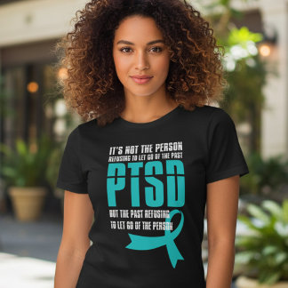 PTSD Past Trauma Teal Ribbon Awareness Tri-Blend Shirt