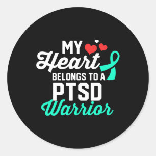 Ptsd Stress Warrior Survivor Support Awareness Rec Classic Round Sticker