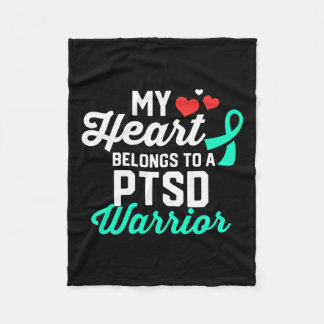 Ptsd Stress Warrior Survivor Support Awareness Rec Fleece Blanket