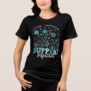 PTSD Support Squad Teal Wildflowers Tri-Blend Shirt