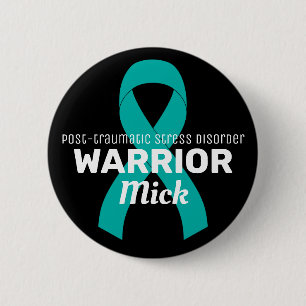 PTSD Warrior Black Button