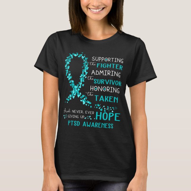 PTSD Warrior Supporting Fighter T-Shirt (Front)