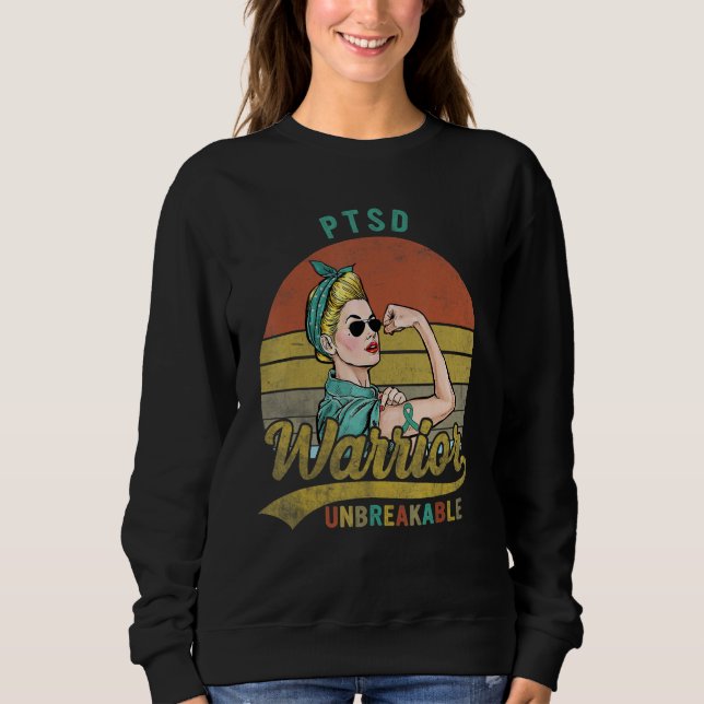 PTSD Warrior Unbreakable Awareness Vintage Sweatshirt (Front)