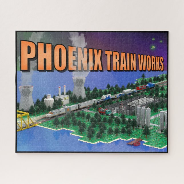 PTW Atomic Train and Powerplant Scene Jigsaw Puzzle (Horizontal)