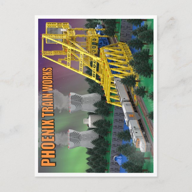 PTW Atomic Train on Bridge Postcard (Front)