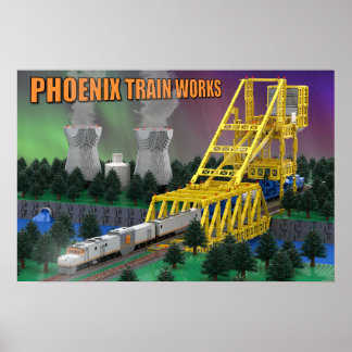 PTW Atomic Train on Bridge Poster