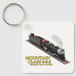 PTW Mountain 4-8-2 Locomotive Dual-Sided Key Ring