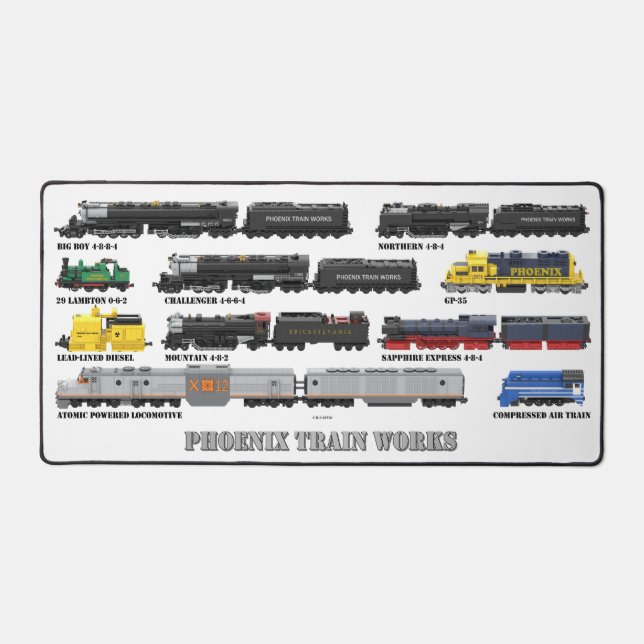 PTW Train Collection Computer Desk Mat (Front)