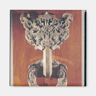 P'u shou' door knocker with a taotie design magnet