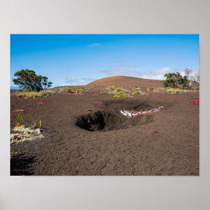 pu’u pua’i cinder cone along byron ledge trail poster