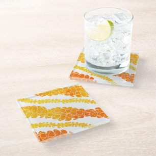 Puakenikeni Hawaiian Print Glass Coaster