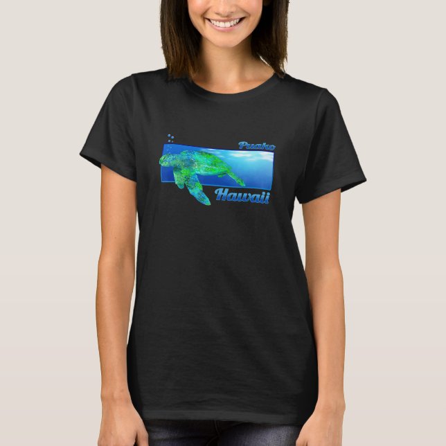 Puako Hawaii Swimming Honu T-Shirt (Front)