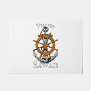 Puako Hawaii Vacation Nautical Anchor Helm Sailing Doormat