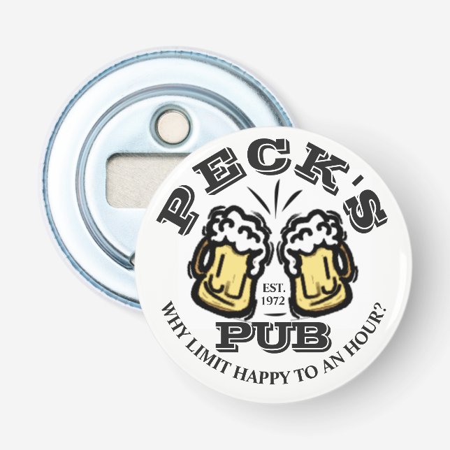 PUB bottle opener with beer glasses to customise! (Front)