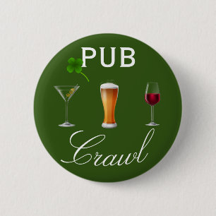 Pub Crawl Beer Day Drinking St. Patrick's Day 6 Cm Round Badge