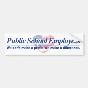 Pub. Schl Employees Make Difference Bumper Sticker