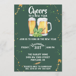 Pub Style New Year's Party Invitation