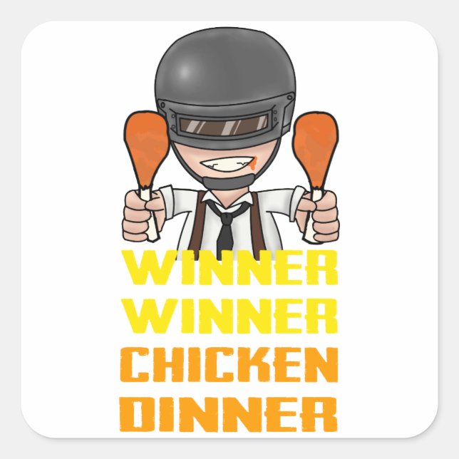 PUBG - Winner, Winner Chicken Dinner Square Sticker (Front)
