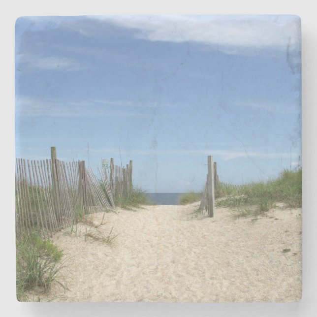 Public Access 32, Wrightsville Beach Stone Coaster (Front)