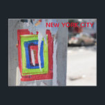 Public Art New York City Telephone Pole Graffiti Postcard<br><div class="desc">Design features an original colour photograph of public art on a telephone pole in NYC. Photographed on Manhattan's Upper West Side. This photograph is also available on a range of other products. Lots of other New York City and nature photographs are also available from this shop. Don't see exactly what...</div>