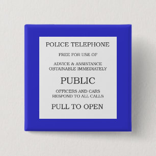 Public Call Box sign 15 Cm Square Badge