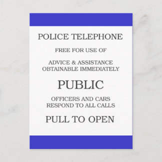 Public Call Box sign Postcard