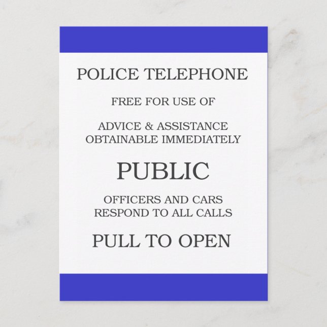 Public Call Box sign Postcard (Front)