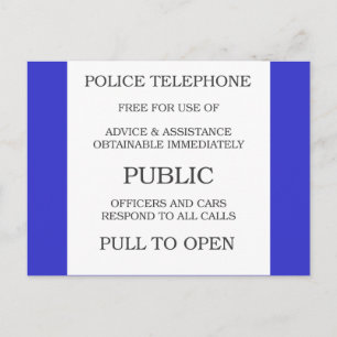Public Call Box sign Postcard