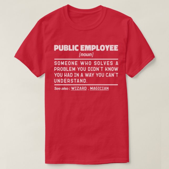 Public Employee Noun Civil Service Dad Humour T-Shirt (Design Front)