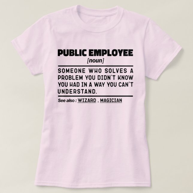 Public Employee Noun Civil Service Dad Humour T-Shirt (Design Front)
