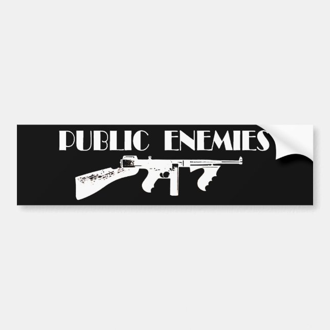 Public Enemies Machine Gun Bumper Sticker (Front)