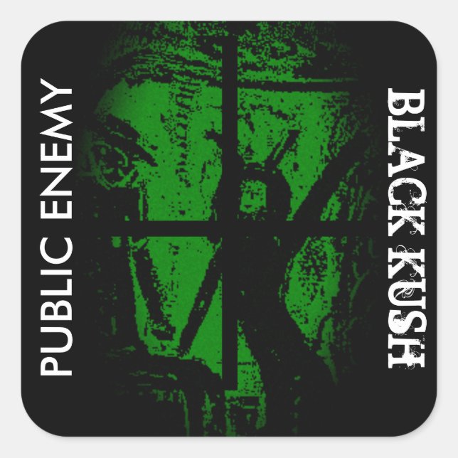 PUBLIC ENEMY BLACK KUSH SQUARE STICKER (Front)