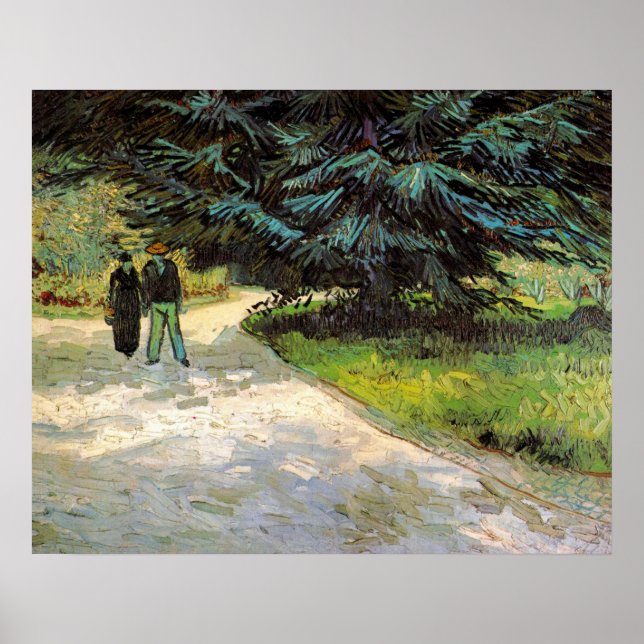 Public Garden with Couple by Vincent van Gogh Poster (Front)