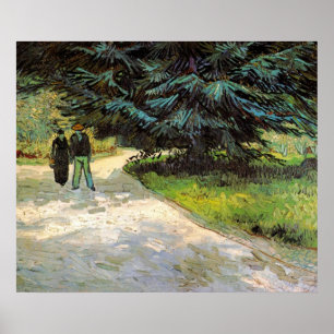 Public Garden with Couple by Vincent van Gogh Poster